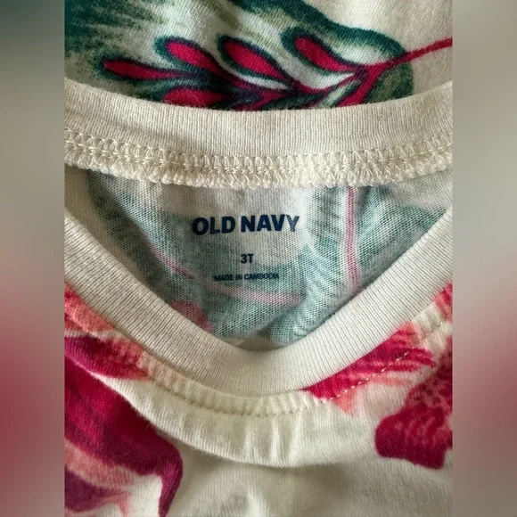 Old Navy Toddler Girl Floral Dress | Size 3T | Cotton Sleeveless - Picture 2 of 4